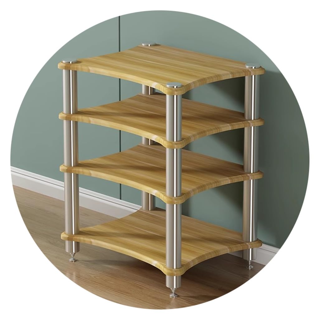 Support pour enceintes et platine vinyle meuble HiFi 4 niveaux