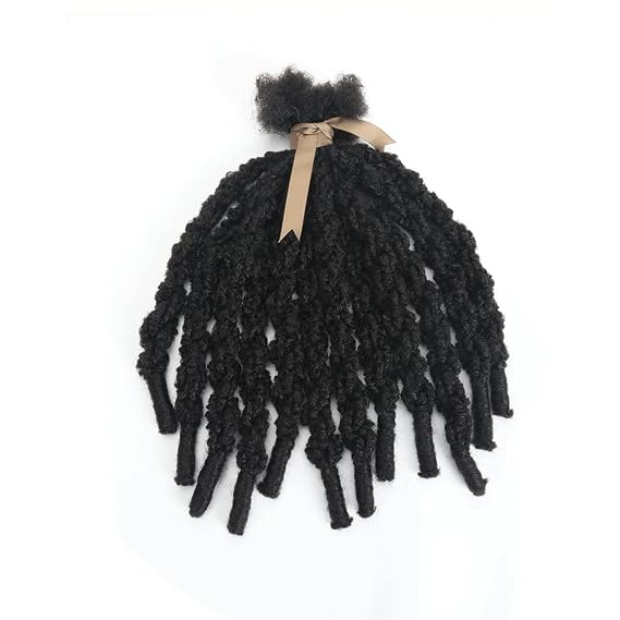 Men's Handmade Synthetic Dreadlock Extensions Soft Lightweight Dreads Hair Extensions for Male, Hip Hop Rasta Dreadlocks Quick Hairstyle Makeover Soft Touch, Reggae Braiding Hair(14,Black)