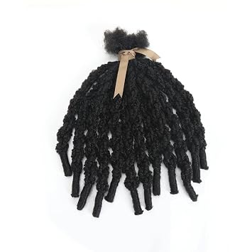 Men's Handmade Synthetic Dreadlock Extensions Soft Lightweight Dreads Hair Extensions for Male, Hip Hop Rasta Dreadlocks Quick Hairstyle Makeover Soft Touch, Reggae Braiding Hair(14,Black)