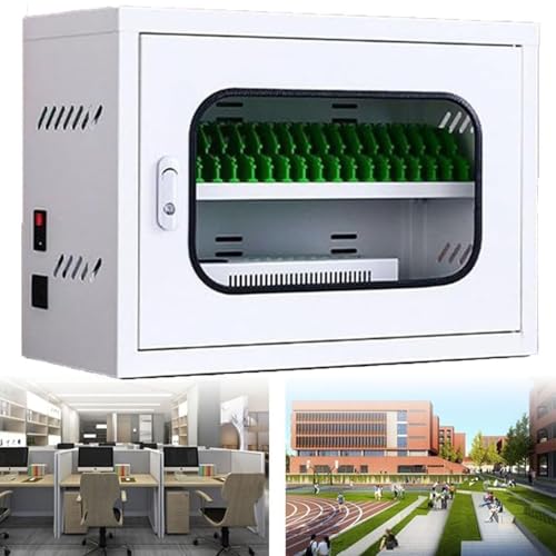 Portable 6-Port USB Charging Station with Combination Lock - Rechargeable Mobile Phone Storage Locker &amp; Charging Dock with Wheels for Schools, Churches, Airports &amp; Events