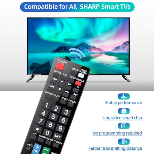 Image of for Sharp-Smart-TV-Remote-Replacement, Universal Remote Control for All Sharp AQUOS HDTV 3D LCD LED Smart TVs