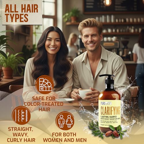 Image of Clarifying Shampoo - Sulfate Free Deep Cleansing for Oily Scalp Treatment - Buildup and Excess Oil Remover - Salon Professional Paraben Free Formula - For Women and Men - Ideal for Swimmers - 16 Fl Oz
