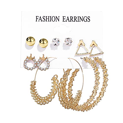 Image of Shining Diva Fashion Stylish Pairs Metal Earrings for Women and Girls