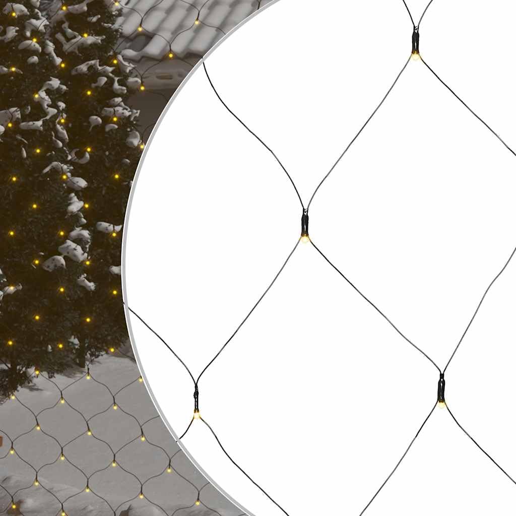 Weihnachts-Lichternetz 4x4 m mit 544 LED warmweiß, energiesparend, PVC Material, IP44 wasserdicht, 5 m Verlängerungskabel, 8 Lichteffekte für Innen und Außen