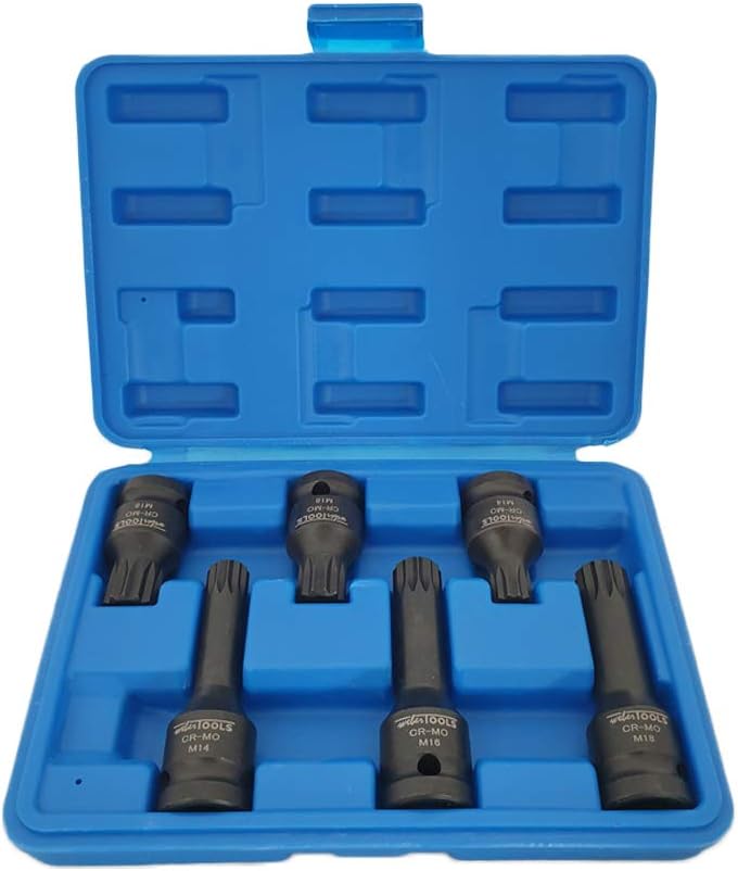 erTools Impact Wrench Socket Set, 1/2 Inch, Chrome Molybdenum Steel