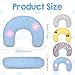 Nodaaiie 4 Pcs Ultra Soft Fluffy Pet Calming Pillow U Shaped Donut Cat & Dog Bed with Cute Embroidery, Anxiety Relief & Joint Support, Machine Washable