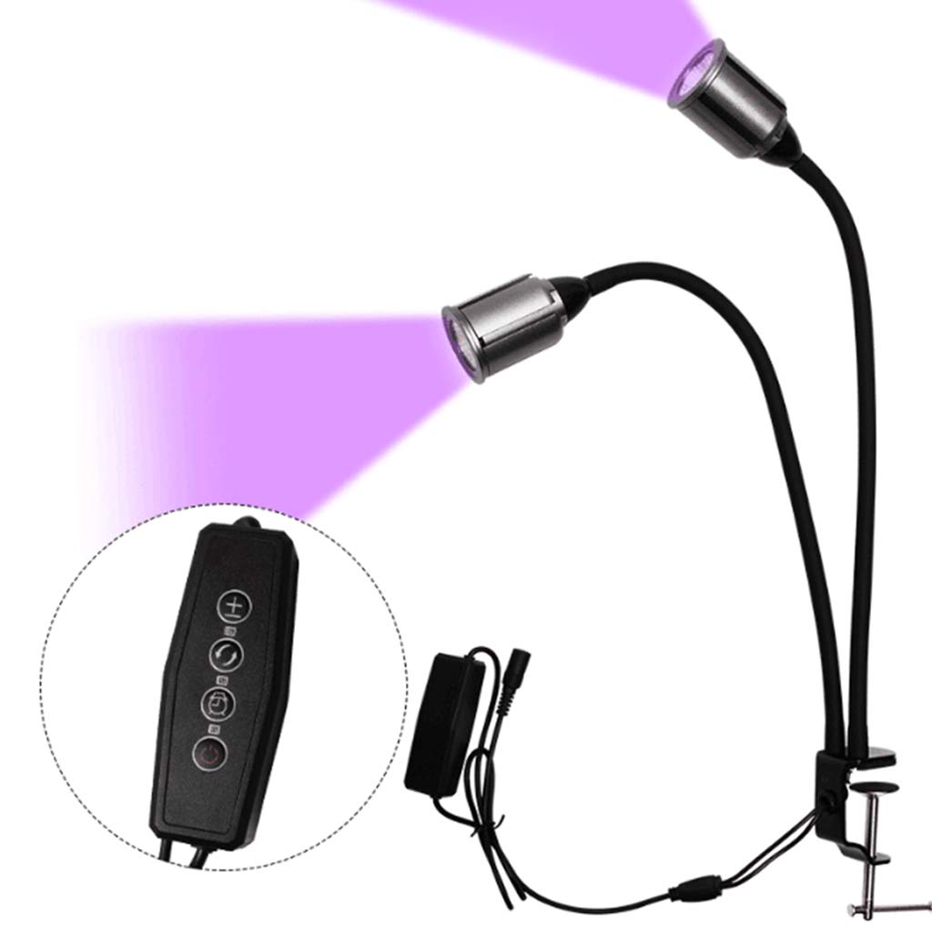 Lampe de croissance pour plantes, lumière de croissance, lampe de croissance à spectre complet de 15 W, lampe de bureau à col de cygne à double tête, lampe de croissance pour plantes d'intérieur pour