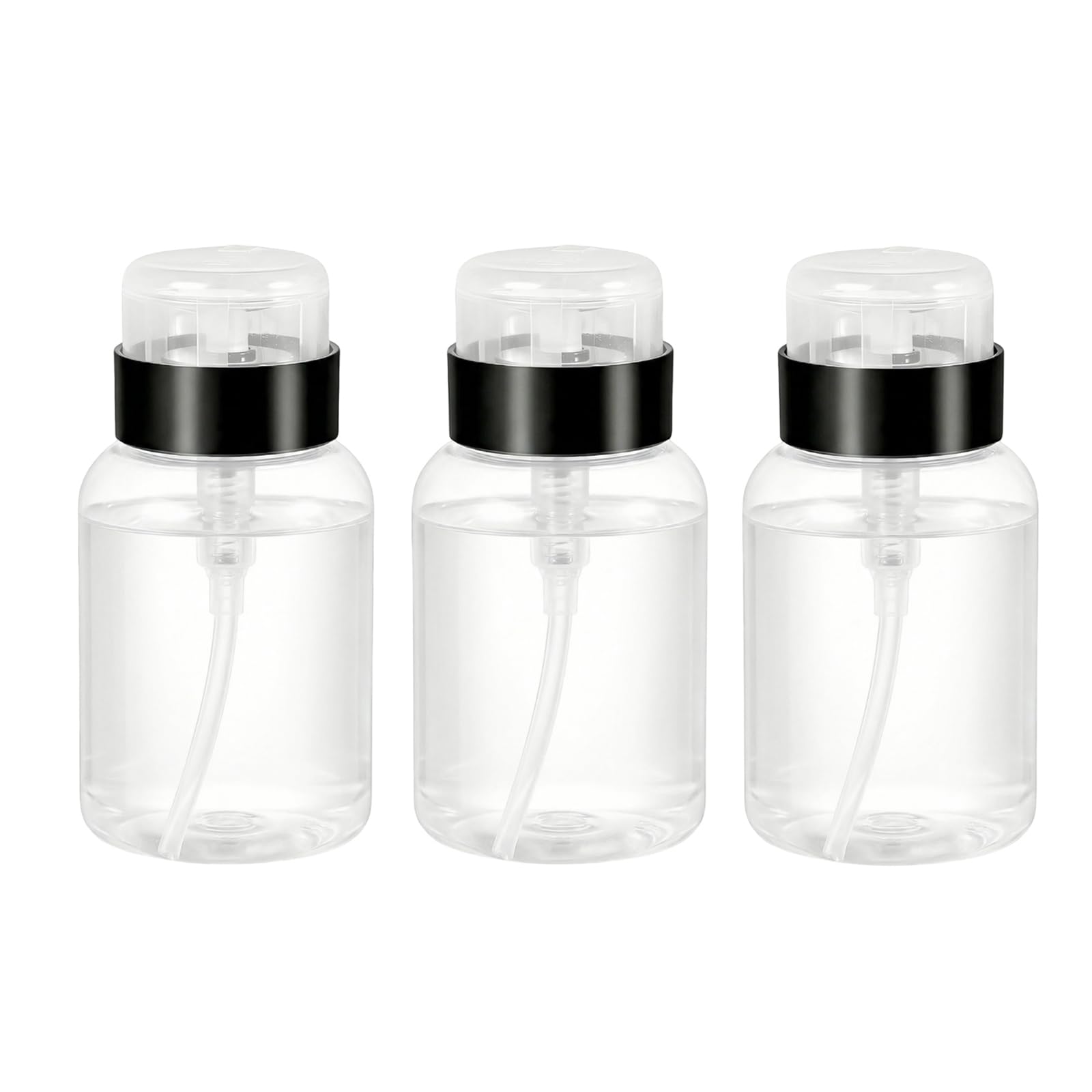 3Pcs 200ml/6.8oz Push Down Empty Lockable Pump Dispenser Bottle for Nail Polish and Makeup Remover Facial Toner Portable Travel Refillable Plastic Clear Cosmetic Container with Black Flip Top Cap-picture-19