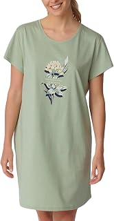 Triumph Nightdresses NDK Women's Sustainable Organic Cotton Nightdress Printed Short Sleeve Jersey Sleepwear Comfortable L... Price In India