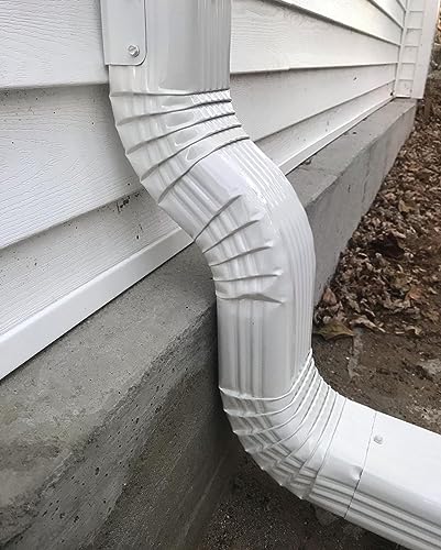 VYH Downspout Leader Gutter Offset 2x3 White (Offset 3" 2x3 A Style S Elbow)