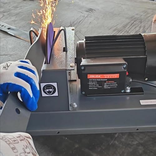 Jinlida JLD10-8 Lawn Mower Blade Sharpener, 2/3HP 500W Grinder Sharpening Machine with 7-inch Ceramic Grinding Wheel and Balancer and 5 Sanding Discs - Image 2