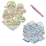 autocollant parc des princes Contenu de l'emballage : Cet ensemble comprend 2 thèmes différents, y compris l'Île rose et le Parc d'attractions bleu, et est accompagné d'une petite paire de pincettes pour vous permettre de concevoir votre propre scène de maison 3D en utilisant ces autocollants interactifs et amusants.
