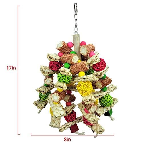 Cokliomc Rf-X Parrot Toys, Natural Corn Cob Bird Chew Toys For Small And Medium-Sized Macaws, African Grey Parrots, Amazon Parrots, Medium-Sized Bird Cage Toys #TOP4