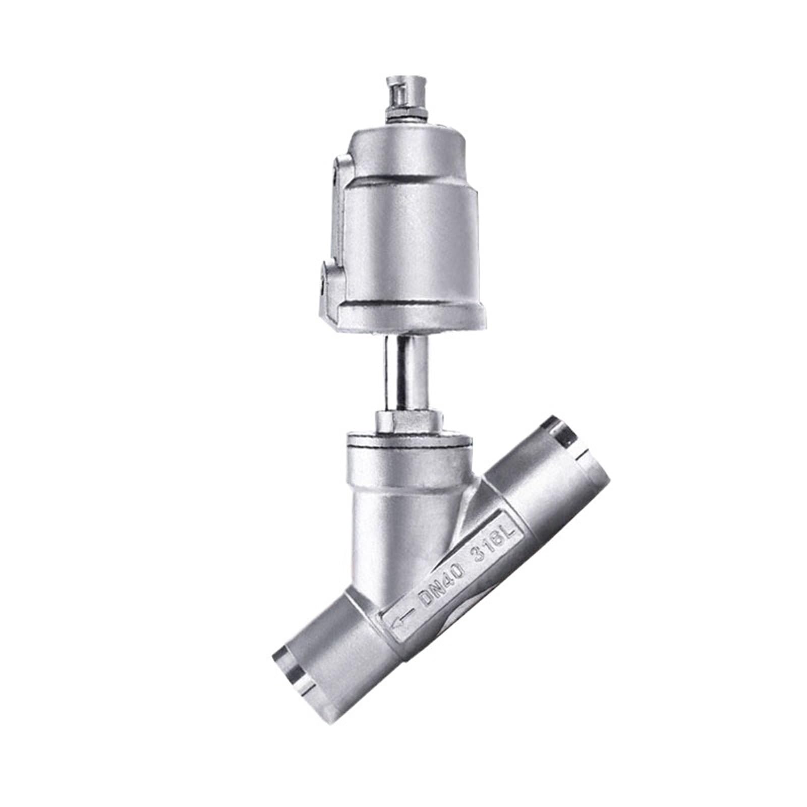 Vanne d'angle DN50 pneumatique inox normalement ouverte à souder
