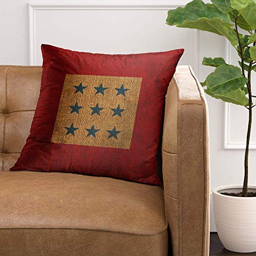 Square-Throw-Pillow-Covers-Vintage-Stars-Rustic-Blue-and-Red-Pillowcases-Polyester-18-X-18-Inch-with-Hidden-Zipper-Home-Sofa-Cushion-Decorative-Pillowcase Square Throw Pillow Covers Vintage Stars Rustic Blue and Red Pillowcases Polyester 18 X 18 Inch with Hidden Zipper Home Sofa Cushion Decorative Pillowcase