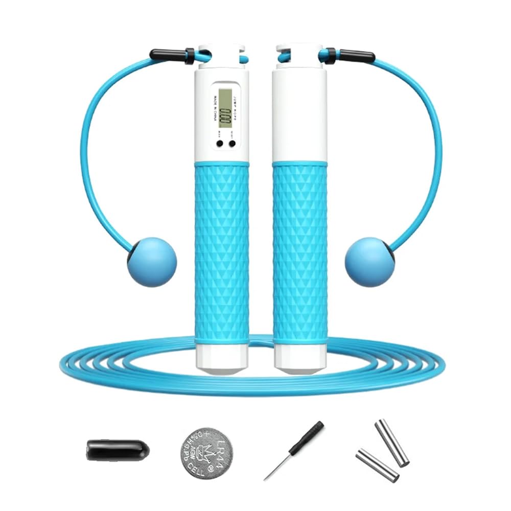 TOMVAES Skipping Rope, Cordless Jumping Rope, Digital Jump Rope with Adjustable Weights and Length, Smart Skipping Rope with Calorie Counter, Weighted Jump Rope for Fitness, Exercise, Boxing, MMA, Gym