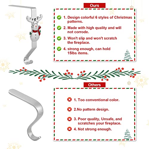 Celecily Stocking Holders For Mantle -Stocking Hangers For Mantel Christmas Stocking Holders For Mantle Set Of 6 Stocking Hooks For Mantle Stocking Holders For Mantle Stocking Hangers Stocking Hook #TOP4
