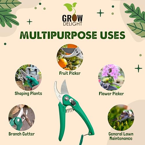 Image of Heavy Duty Pruner cutter for Home Garden | Pruning Cutter for Plants With Steel Blades & Teflon Coating Blade, Tree Trimmers, Wood Branch Trimmer, Grass Cutting Scissors