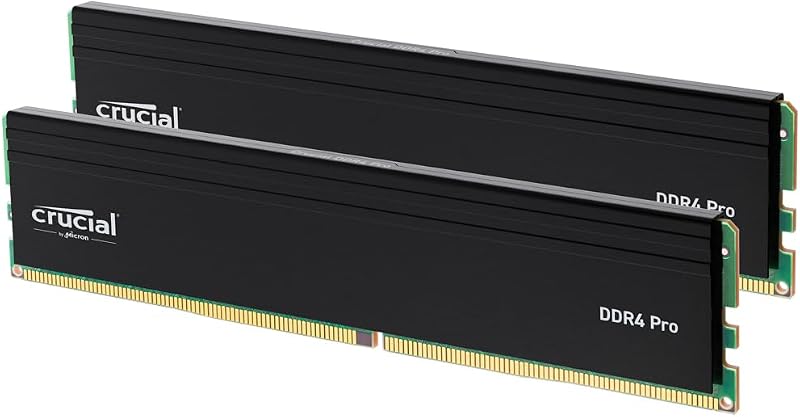 Kit de RAM DDR4 Crucial Pro de 32 GB (2x16 GB), memoria de escritorio de alto rendimiento de 3200 MHz (o 3000 MHz o 2666 MHz) UDIMM de 288 pines, compatible con Intel y AMD Ryzen - CP2K16G4DFRA32A