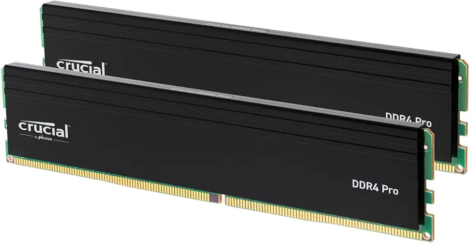Crucial Kit Pro 32GB DDR4 RAM (2x16GB), alto desempenho 3200MHz (ou 3000MHz ou 2666MHz) Desktop Memory UDIMM 288-Pin, compatível com Intel e AMD Ryzen - CP2K16G4DFRA32A