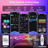 RGB+IC LED Rope Lights,5m/16.4ft 360 Degree Luminous Reticulate Weave Rope Lights,5V USB Powered Flexible Music Sync Remote APP Control for Gaming Room Living Bedroom Wall Indoor Outdoor Décor - Image 4