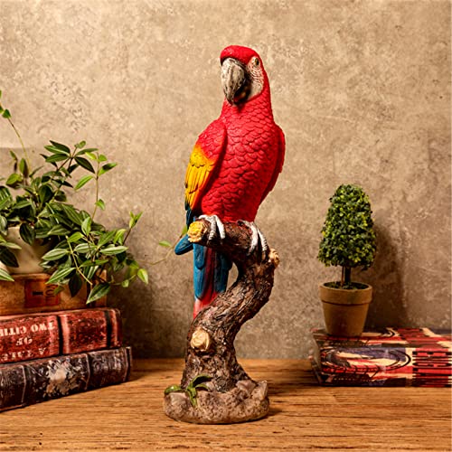Oececr Parrot On Stump Statue Macaw Parrot Tree Hugger Garden Statues thumb #1