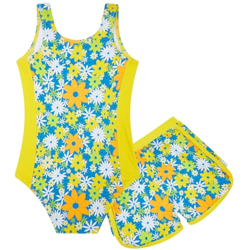 TUONROAD Toddler Girls One Piece Swimsuit 2Pcs Bathing Suit Kids Tankini with Short for 3-7Y2