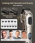 VGRPRO Hair Clippers & Trimmers set for Men Professional, Waterproof Electric Razor Foil Shaver for Men Face Beard, Cordless for Hair Cutting, 4-Speed Setting, LED Battery Display, Barber or Home Use (Silver)