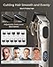 VGRPRO Hair Clippers & Trimmers Set for Men Professional, Waterproof Electric Razor Foil Shaver for Men Face Beard, Cordless for Hair Cutting, 4-Speed Setting, LED Battery Display, Home Use (Silver)