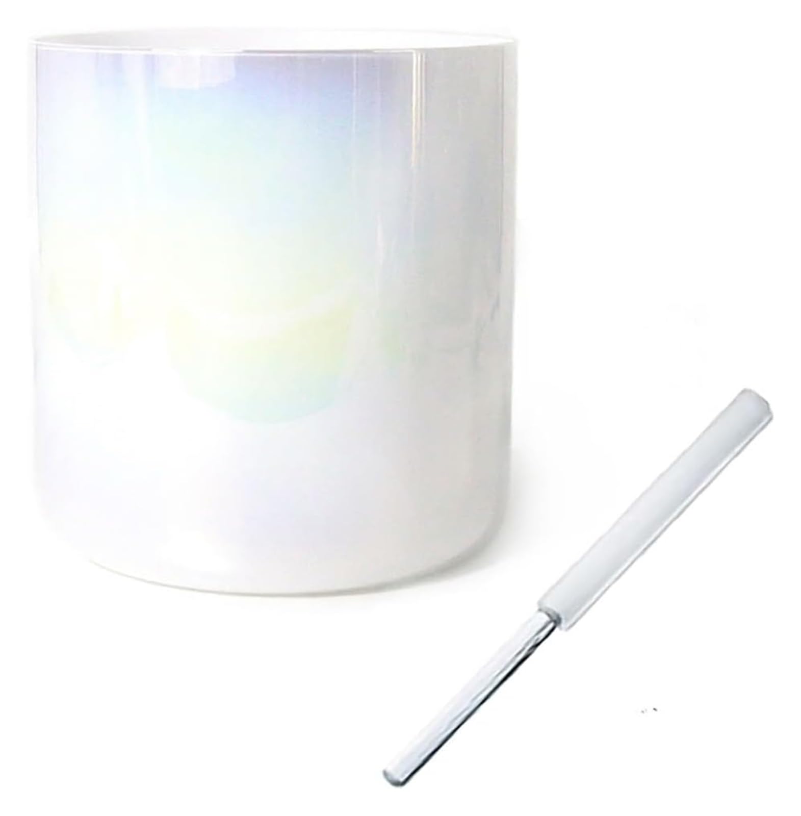 Quarz-Klangschalen, 432 Hz, farbige Klangschale for Yoga-Meditation, Pfirsich mit kostenlosem Acryl-Klöppel und O-Ring(6 inch G Note)
