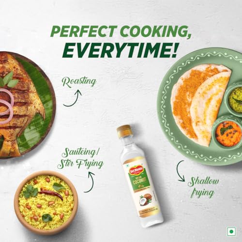 Image of Del Monte Multipurpose Cold Pressed Virgin Coconut Oil 250ml | 100% Pure & Unrefined | Rich Aroma & Flavour | Ideal for Daily Cooking, Massage, Hair & Skin Care | Cholesterol Free | 60% MCT | Low Trans Fat Oil