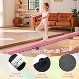 COSTWAY Folding Gymnastics Balance Beam, 7FT/8FT/9FT Kids Training Beam with Carry Handles, Anti-Slip Base, Floor Gymnastics Beams for Home Gym Exercise (Pink, 240cm) - Image 5