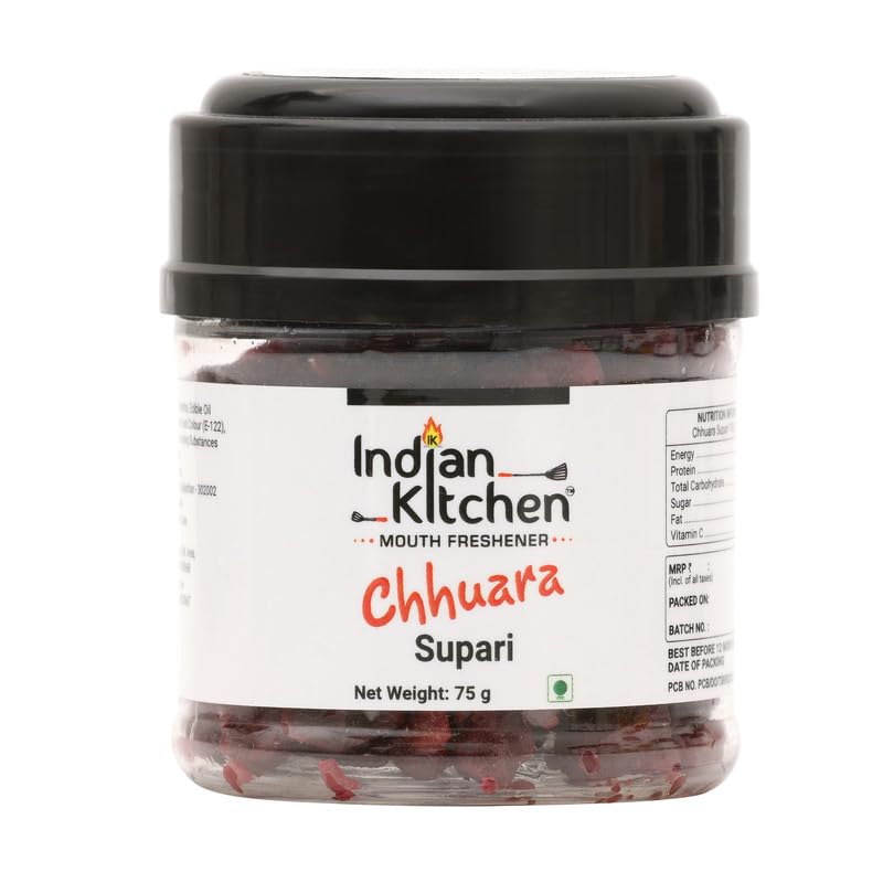 Indian Kitchen Chhuara Supari 75g Sweet Mouth Freshener Mukhwas Tasty Natural Ingredients Digestive Aid Convenient Ready to Eat Refreshing Snack (Pack of 2)