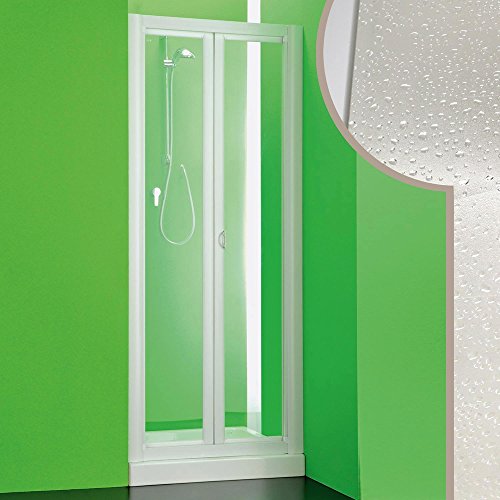 Forte: Box Doccia Skipper Apertura a Libro, PVC, Pannell in acrilico, Regolabile, Elevata stabilità, Chiusura magnetica, Kit completo, 76/81L, 80P x 185H cm, Bianco