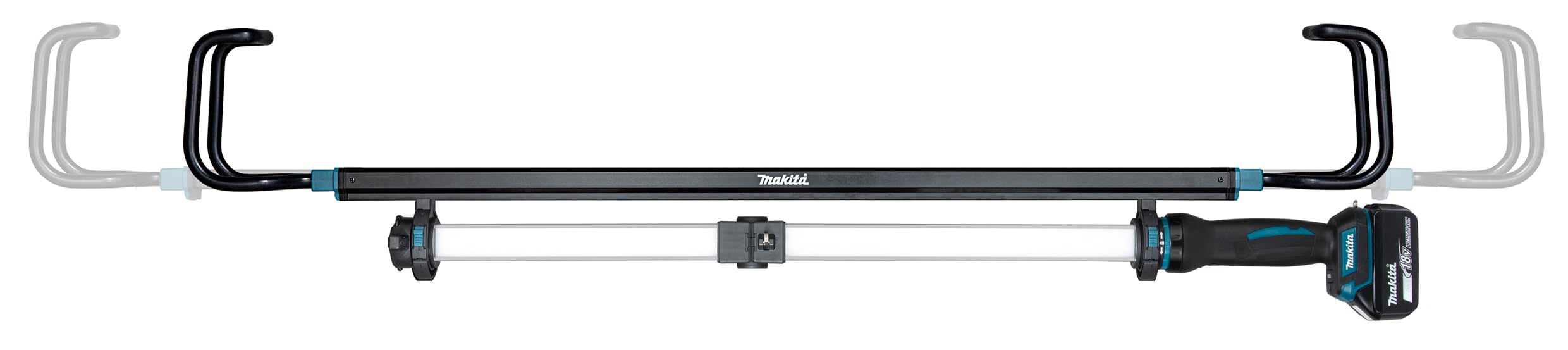 Makita DML818 LED-Akku-Stableuchte 14,4V-18V (ohne Akku & Ladegerät), max. 1700 Lumen, 3 Beleuchtungsmodi, teleskopier- und klappbar