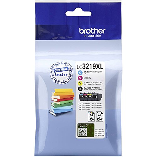 Tinta Brother LC 3219XLVAL Pack Cuatricolor Alta Capacidad 1.500/3.000 Pag, Multi Pack (Negro, Amarillo, Magenta, Cian)