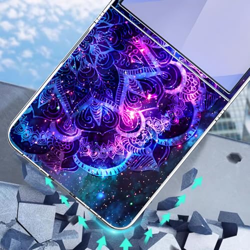 Coque Galaxy Z Flip 7 antichoc et solide violet mandala - 3