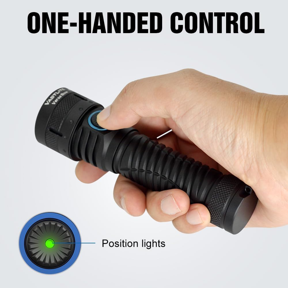 Vastlite Versa Bow Zoom LEP Flashlight 400LM,Range of 3937 feet 3 Modes LEP Flashlight with Flood and Spotlight Functions,High Brightness,Long Range,and High Collimation Characteristics (Black)