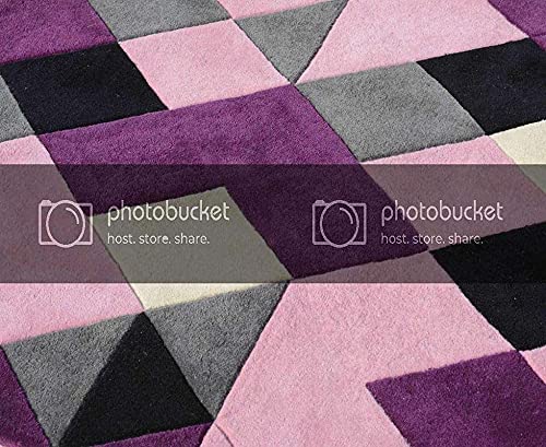 Image of Handmade Tuffted Pure Woollen Thick Geometrical Carpet for Living Room and Bedroom with 1.4 Inch Pile Height Size 2 x 6 feet Mult New FTE06
