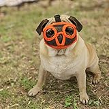 KittyStar Adjustable Bulldog Short Snout Muzzle,Breathable Mesh Eye Hole Dog Muzzle Prevent Biting,...