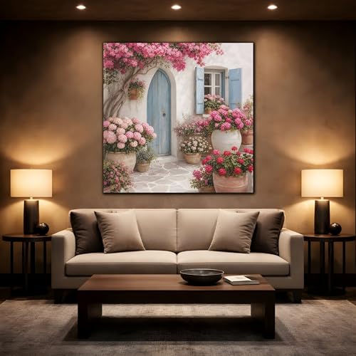Tableau floral rose bleu 15x15 cm pour raviver un mur de salon terne - 2