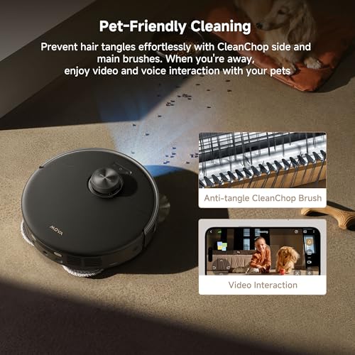Image of Mova P50 Pro Ultra Robot Vacuum and Mop, 19,000Pa Suction with Anti-Tangle Brush, Removable & Liftable Mop for Carpet & Floor, 167℉ Mop & Washboard Self Drying & Cleaning, Auto Empty & Refill, Black