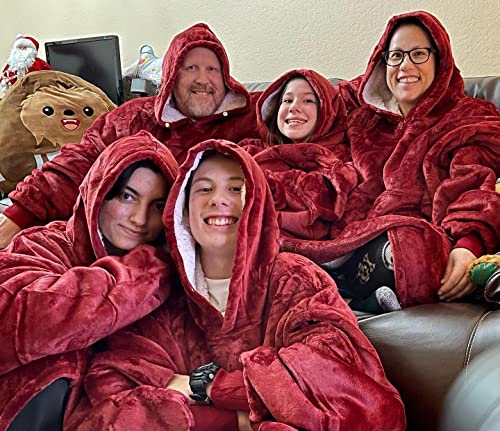 Image of Catalonia Oversized Hoodie Blanket Sweatshirt, Comfortable Sherpa Giant Pullover with Large Front Pocket for Adults Men Women Teenagers Wife Girlfriend