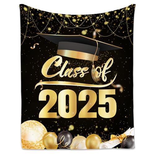 Graduation Blanket - Class of 2025 Graduation Gifts for Her or Him - 40"x50" Flannel Soft Throw Decorations - Senior 2025 Blankets for College, High School, Graduation Day