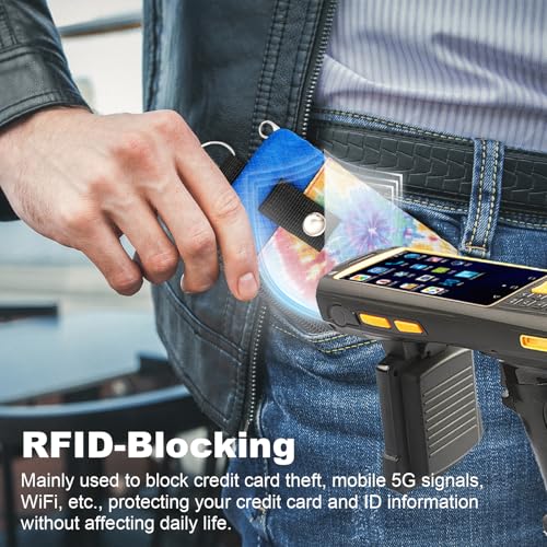 Image of Minimalist RFID Wallet with Lanyard, Multi-functional ID Case with 2 Zipper Pockets and Key Chain for Men and Women, Tactical Badge Pouch Cards Holder, Coin Purse for Travel Sports - Two-Tone