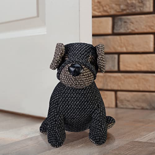 Relaxdays Türstopper Hund, Türhalter, H x B x T: 23,5 x 18 x 22 cm, Sandfüllung, Bodenpuffer, freistehend, grau/braun