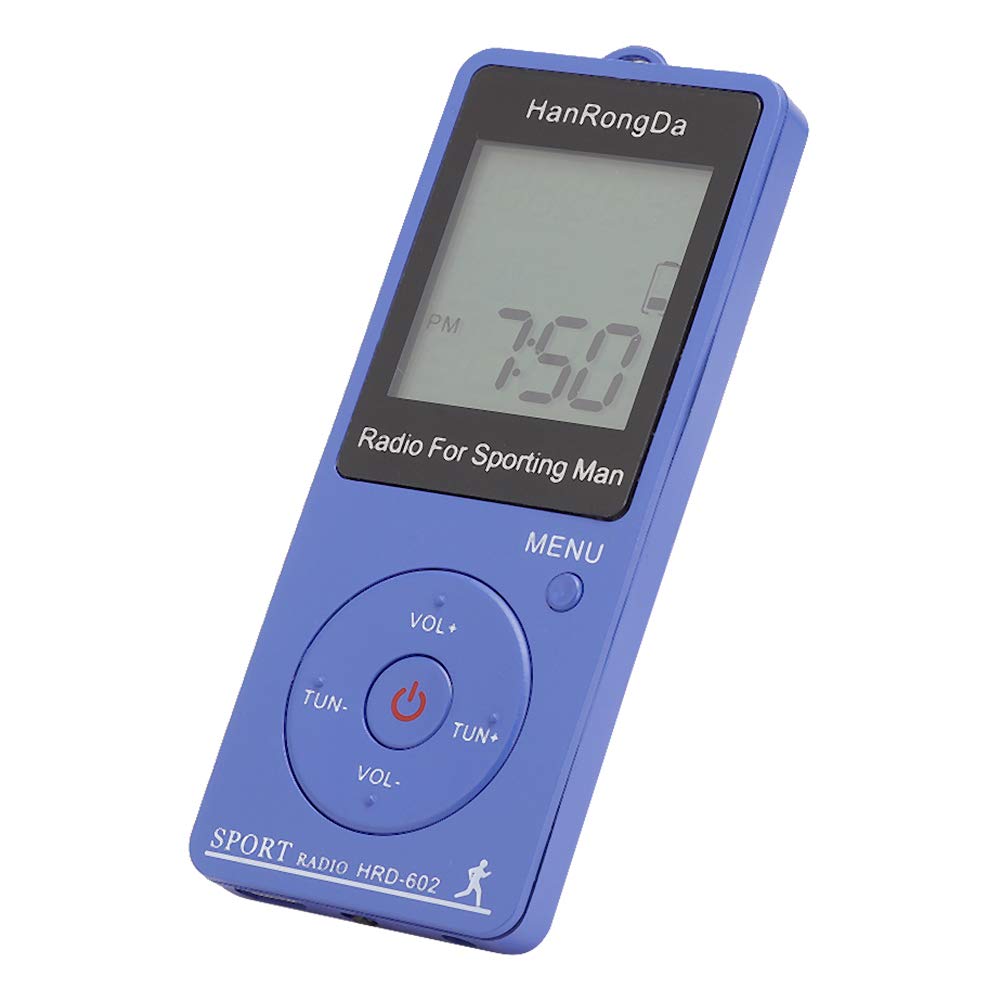 Radio Sport Mini AM/FM Avec Podomètre – Écran LCD Rétroéclairé, 400 MAh, Mémoire 70 Stations | Parfait Pour Courir, Marcher