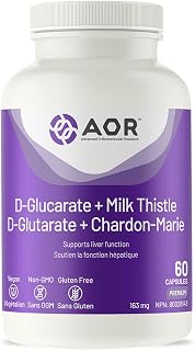 AOR - D-Glucarate + Milk Thistle - 60 Capsules - Promotes Detoxification