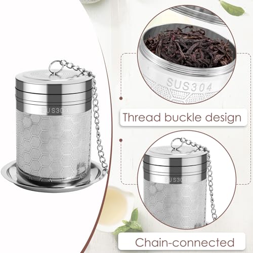 Image of BendJoy Tea Infuser Stainless Steel with Tray, Easy Clean Green Tea Infuser for Mugs & Teapots, Tea Strainer Infuser for Loose Leaf and Herbal Tea