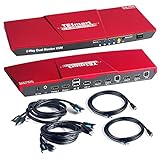 microfono entrada hdmi 【2 Conmutador KVM de puerto HDMI doble Monitor】: El multiplexor KVM de doble puerto HDMI controla hasta 2 PCS con 1 juego independiente de teclado USB, mouse y 2 monitores extendidos/duplicados con doble entrada de cabezal.